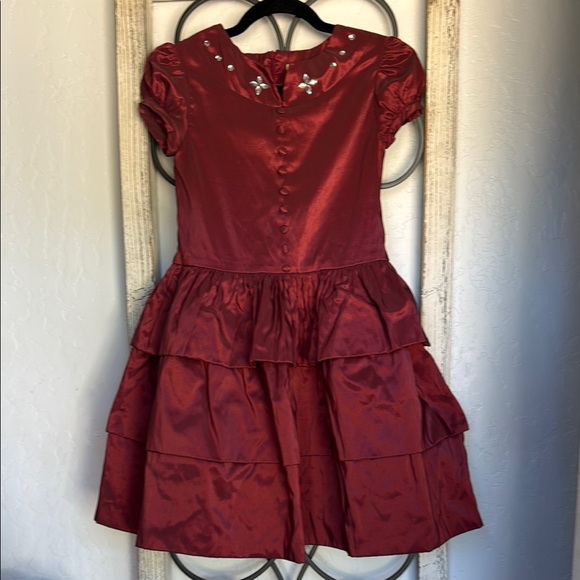 Bea and Izzy Other - Bea and Izzy | Girl’s Elegant Red Dress with Embellished Neckline | Size 12Y
